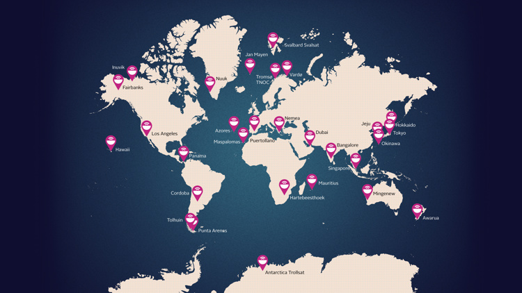 Map of KSAT Ground Stations